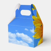 Yellow Sunflower and Bienen on Blue Sky Fevor Box Geschenkschachtel (Rückseite)