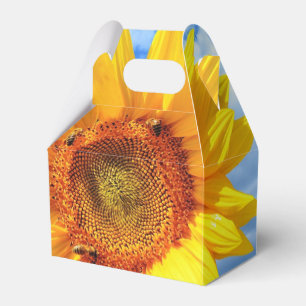 Yellow Sunflower and Bienen on Blue Sky Fevor Box Geschenkschachtel