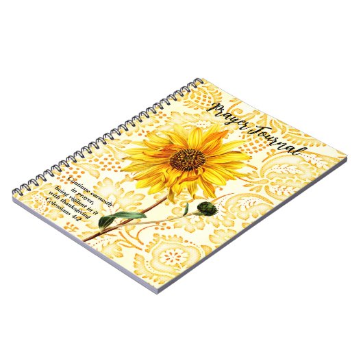 Yellow Sunflower Art Prager Journal Notizblock (Linke Seite)