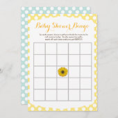 Yellow Sunflower Baby Dusche Bingo Spiel Einladung (Vorne/Hinten)