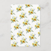 Yellow Sunflower Baby Showbook for Baby Begleitkarte (Rückseite)