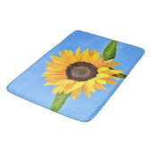 Yellow Sunflower Bath Mat Blue Sky Badematte (Schrägansicht)