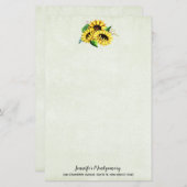 Yellow Sunflower Bouquet in Watercolor (Vorne/Hinten)