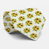 Yellow Sunflower Bouquet in Watercolor Krawatte (Gerollt)