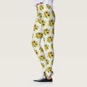 Yellow Sunflower Bouquet in Watercolor Leggings (Links)