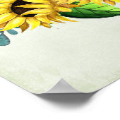 Yellow Sunflower Bouquet in Watercolor Poster (Ecke)