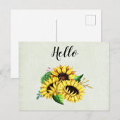 Yellow Sunflower Bouquet in Watercolor Postkarte (Vorne/Hinten)