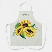 Yellow Sunflower Bouquet in Watercolor Schürze (Vorderseite)
