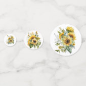 Yellow Sunflower Bouquets Konfetti (Vorderseiten)