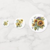 Yellow Sunflower Bouquets Konfetti (Rückseiten)