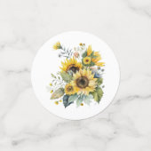 Yellow Sunflower Bouquets Konfetti (Klein Vorderseite)