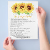 Yellow Sunflower Brautparty Games Flyer (Hand)