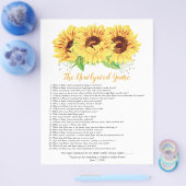 Yellow Sunflower Brautparty Games Flyer (Einzeln)