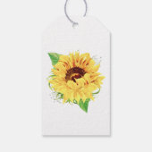 Yellow Sunflower Brautparty Vielen Dank Geschenkanhänger (Rückseite)