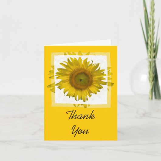 Yellow Sunflower Bridesmaid Vielen Dank Dankeskarte (Vorderseite)