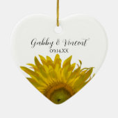 Yellow Sunflower Bridesmaid Vielen Dank Keramikornament (Hinten)
