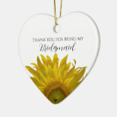 Yellow Sunflower Bridesmaid Vielen Dank Keramikornament (Links)