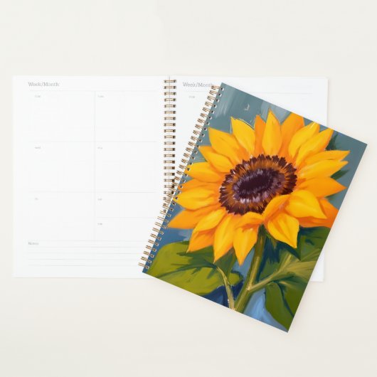 Yellow Sunflower Bright Watercolor Floral Planer (Anzeige)