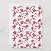 Yellow Sunflower Burgundy Damask Wedding Einladung (Rückseite)