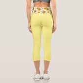 Yellow Sunflower Capri Leggings (Rückseite)