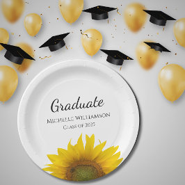 Yellow Sunflower Class of 2025 Graduation Party Pappteller