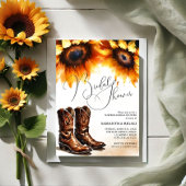 Yellow Sunflower Cowboy Boots Brautparty Einladung