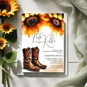 Yellow Sunflower Cowgirl Boots Last Rodeo Einladung