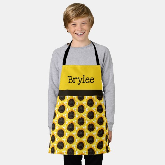 Yellow Sunflower Craft oder Cooking Kids personali Schürze (Getragen)