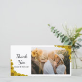 Yellow Sunflower Edge Wedding Danke (Stehend Vorderseite)