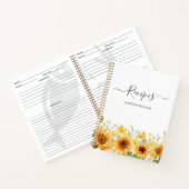Yellow Sunflower Family Rezept Kochbuch Notizblock (Innenseite)