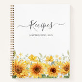 Yellow Sunflower Family Rezept Kochbuch Notizblock (Vorderseite)
