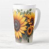 Yellow Sunflower Floral Art Milchtasse (Rechte Ecke)