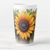 Yellow Sunflower Floral Art Milchtasse (Vorderseite)