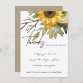 YELLOW SUNFLOWER FLORAL CORPORATE BUSINESS LOGO DANKESKARTE (Vorne/Hinten)