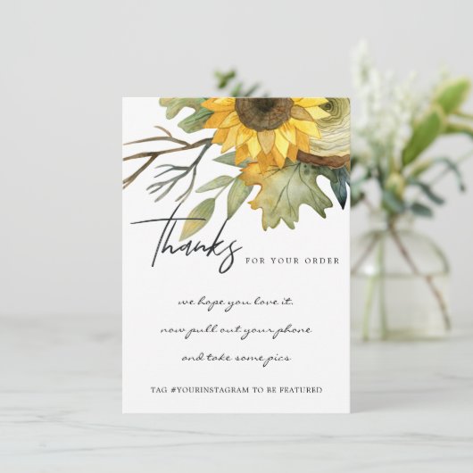 YELLOW SUNFLOWER FLORAL CORPORATE BUSINESS LOGO DANKESKARTE (Stehend Vorderseite)