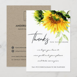 YELLOW SUNFLOWER FLORAL CORPORATE Business LOGO Dankeskarte