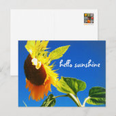 Yellow Sunflower Foto Hello Sunshine Script Bold Postkarte (Vorne/Hinten)
