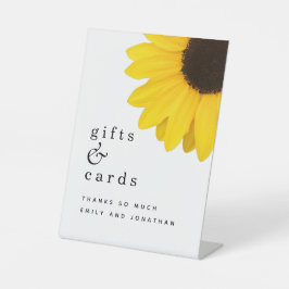 Yellow Sunflower Gifts Cards Hochzeit Sockelschild