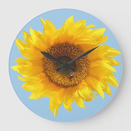 yellow sunflower große wanduhr (Vorderseite)
