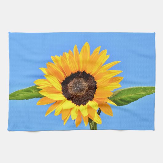 Yellow Sunflower Küche Handtuch Blue Sky (Horizontal)