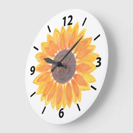 Yellow Sunflower Large Clock Große Wanduhr (Winkel)