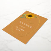 Yellow Sunflower Modern Floral Thank You Folieneinladung (Gedreht)