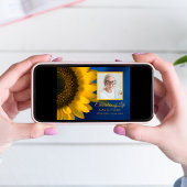 Yellow Sunflower on Blue Celebration of Life Einladung