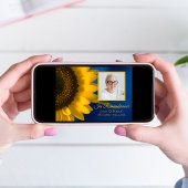 Yellow Sunflower on Blue Death Anniversary   Einladung