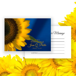Yellow Sunflower on Blue Share a Memory Funeral  Mitteilungskarte