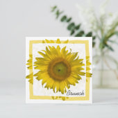 Yellow Sunflower Post Wedding Brunch Einladung (Stehend Vorderseite)