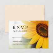 Yellow Sunflower Summer Wedding RSVP Card Karte (Vorne/Hinten)