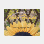 Yellow Sunflower Trellis Real Anwesen Open House Fußmatte (Vorderseite)