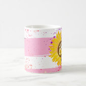Yellow Sunflower trendy vibrant color paper art Kaffeetasse (Mittel)