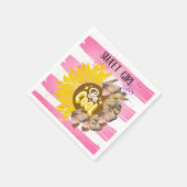 Yellow Sunflower trendy vibrant color paper art Serviette (Ecke)